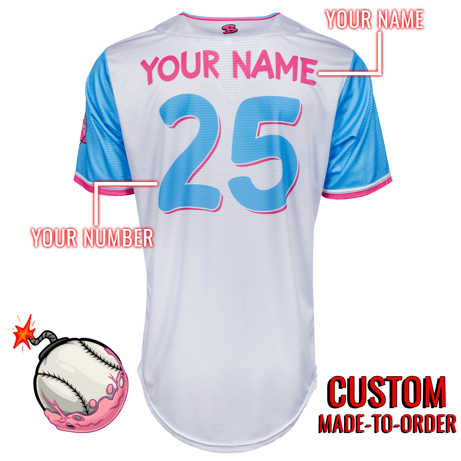 Bubblegum Bombers Lifestyle Baseball Jersey