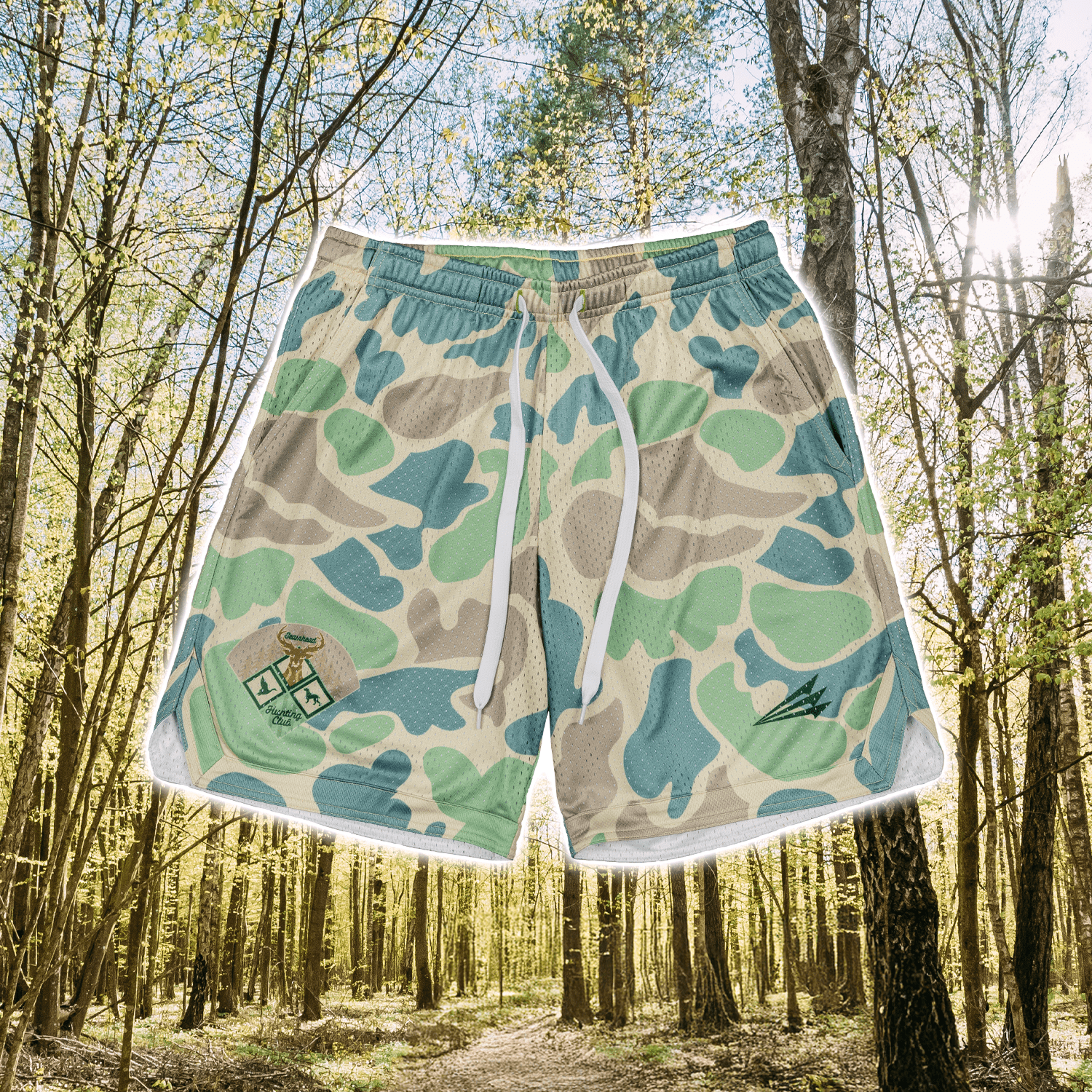 Seamhead Hunting Club Camo Mesh Lifestyle Baseball Shorts *IN-STOCK*