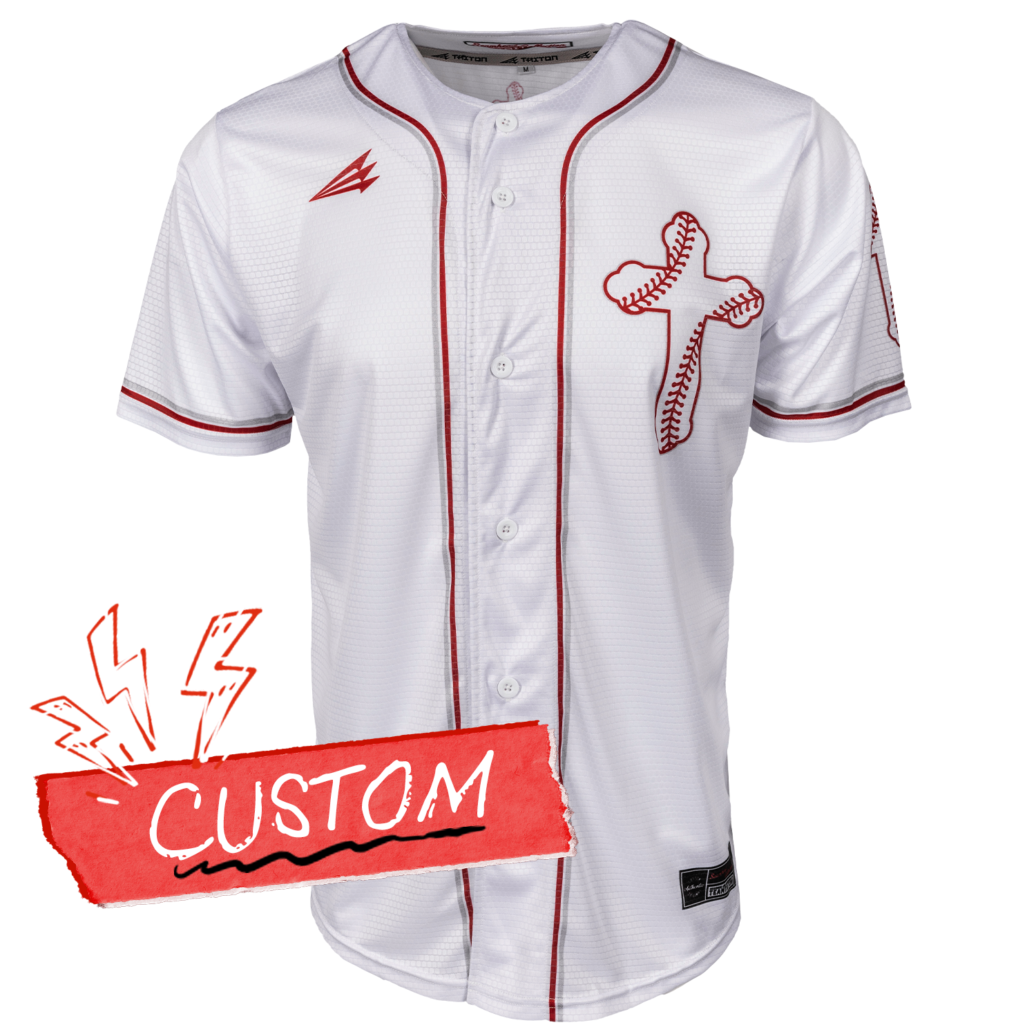 Baseball Cross Seams Christian Baseball Lifestyle Jersey Shirt