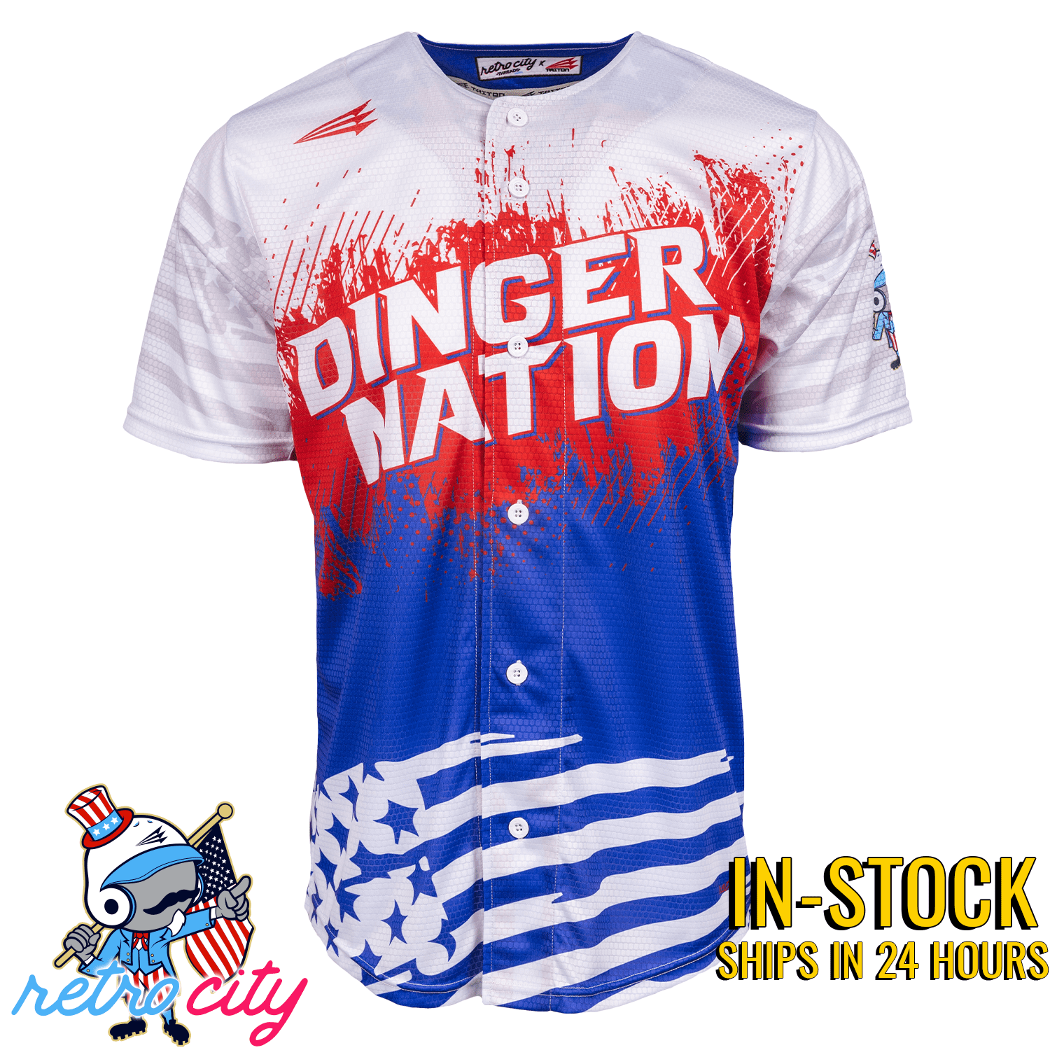 Dinger Nation Team Triton Baseball Jersey Seamhead Collection Shirt