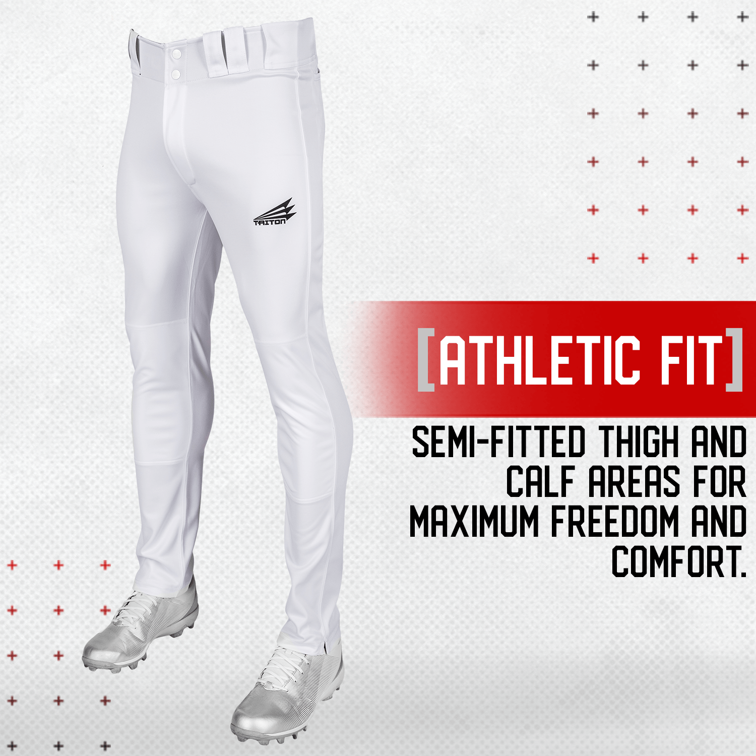 Triton Elite Athletic Cut Tapered Baseball Pant (White)