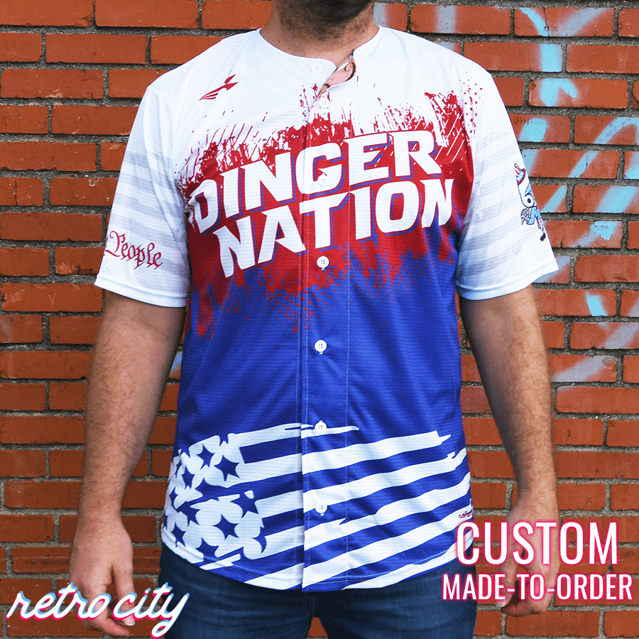 Dinger Nation Triton Custom Baseball Jersey Shirt